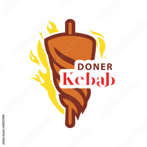 Doner kebab logo for restaurants and markets. Doner kebab logo template. EPS10 vector illustration.