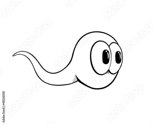 Funny spermatozoon draw photo