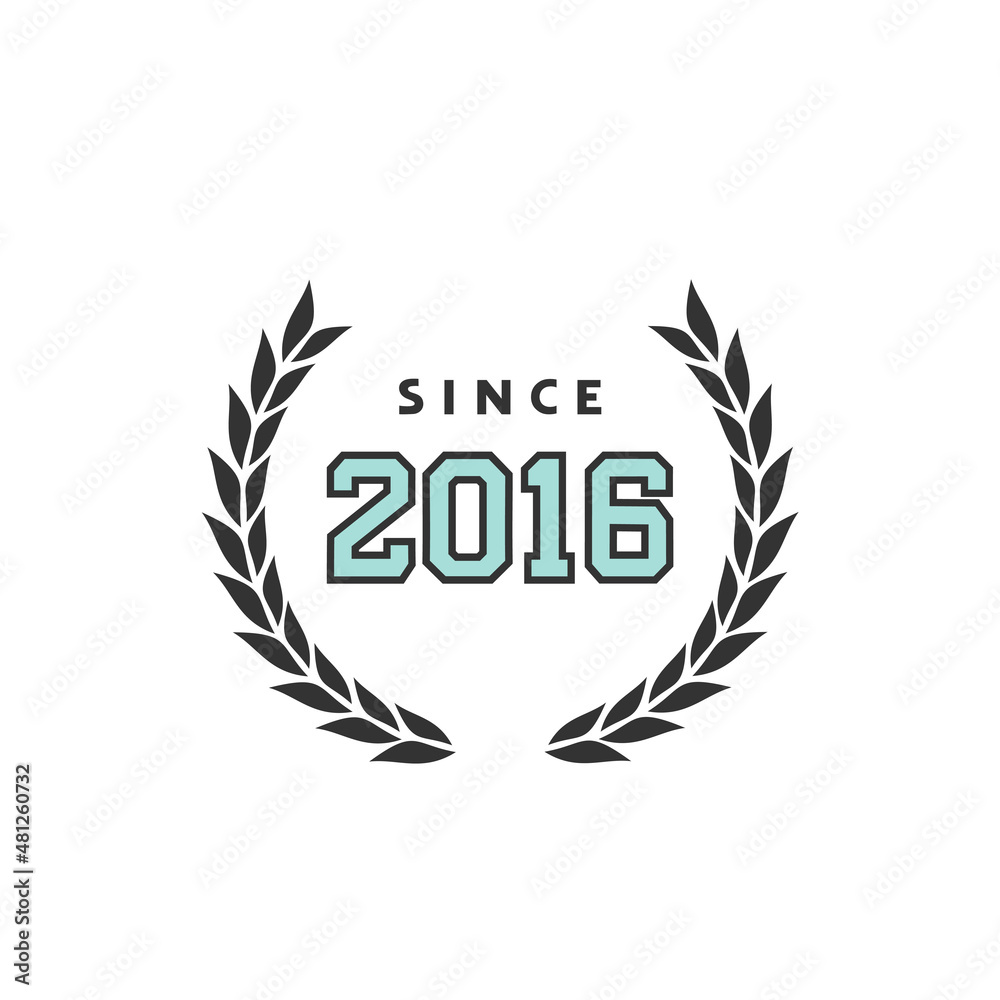 Since 2016 emblem - obrazy, fototapety, plakaty 