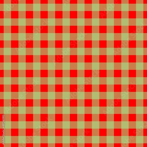 Plaid pattern. Red on Pale Green color. Tablecloth pattern. Texture. Seamless classic pattern background.