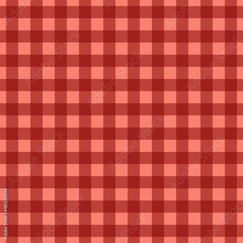 Plaid pattern. Salmon on Maroon color. Tablecloth pattern. Texture. Seamless classic pattern background.
