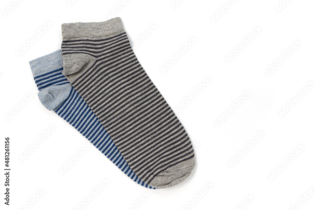 short gray socks isolated on white background short gray socks isolated on white background
