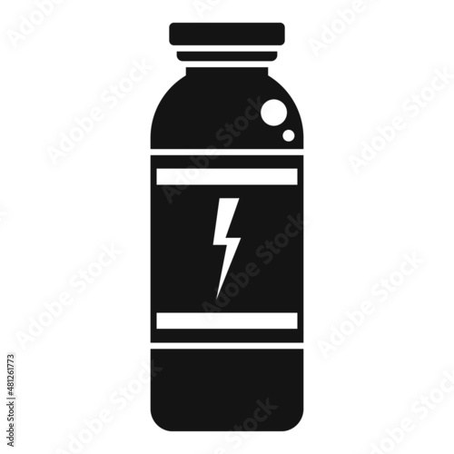 Protein label food icon simple vector. Sport nutrition