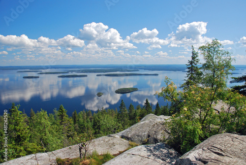 View from Koli Mountain Nationalpark in North Karelia Finland overlooking Lake Pielinen photo