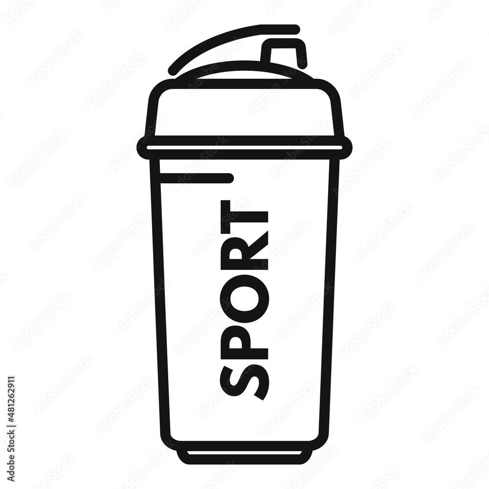 Protein power icon outline vector. Sport container