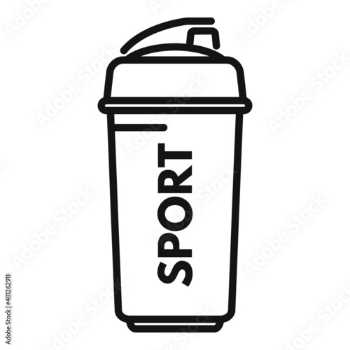 Protein power icon outline vector. Sport container