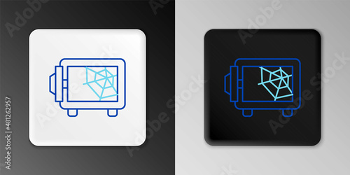 Line Safe icon isolated on grey background. The door safe a bank vault with a combination lock. Reliable Data Protection. Colorful outline concept. Vector