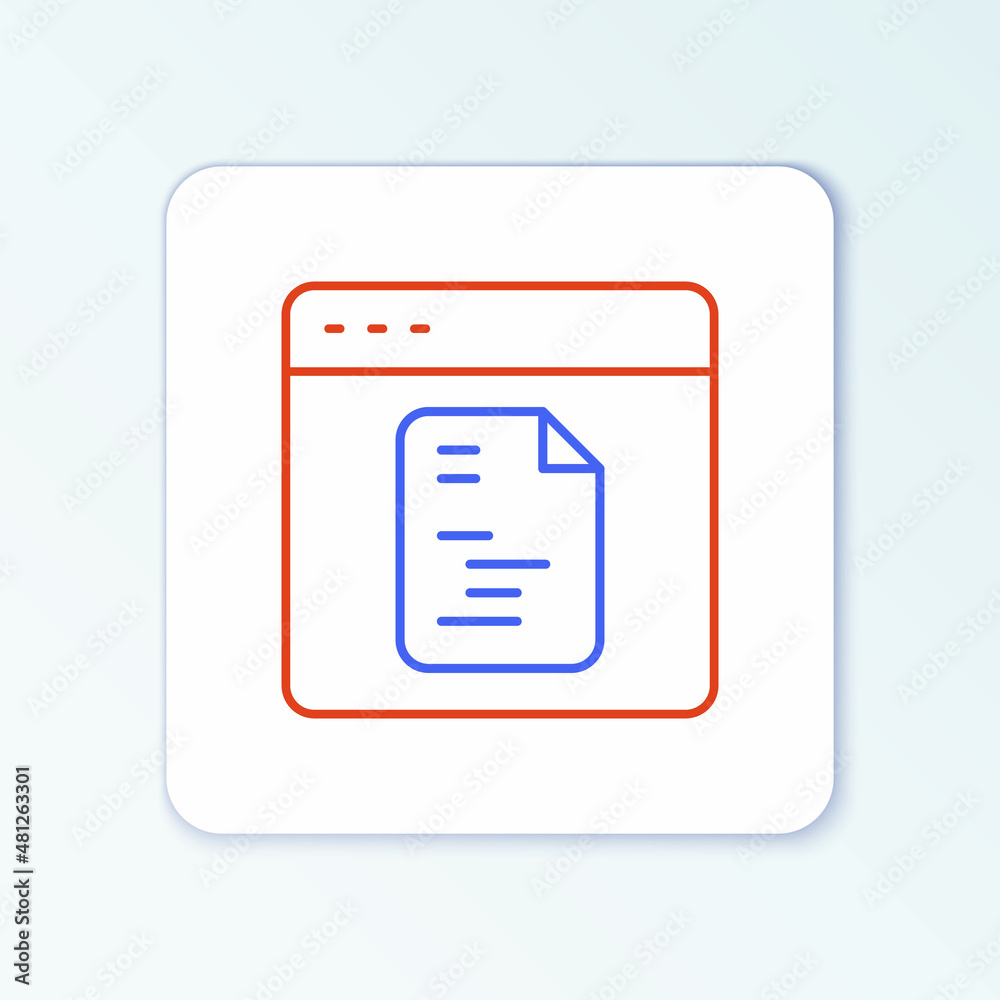Line Software, web developer programming code icon isolated on white background. Javascript computer script random parts of program code. Colorful outline concept. Vector Line Software, web developer programming code icon isolated on white background. Javascript computer script random parts of program code. Colorful outline concept. Vector