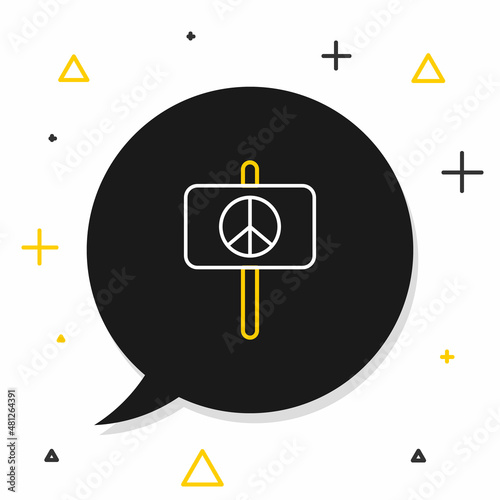 Line Peace icon isolated on white background. Hippie symbol of peace. Colorful outline concept. Vector