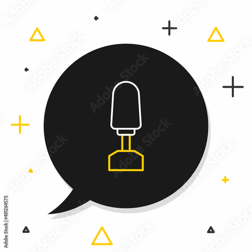 Line Milling cutter for manicure icon isolated on white background. Apparatus for manicure. Manicure tools. Colorful outline concept. Vector