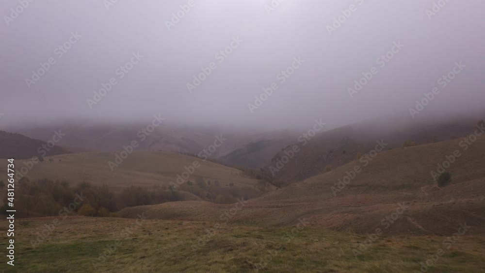 aerial view of misty morning in the mountains aerial view of misty morning in the mountains