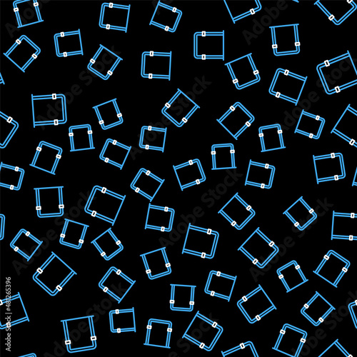 Line Sport horizontal bar icon isolated seamless pattern on black background. Vector