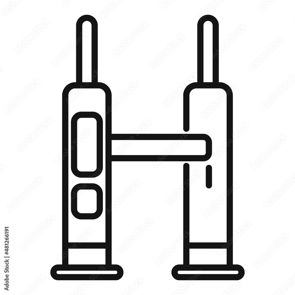 Fototapeta premium Car lift technician icon outline vector. Auto service