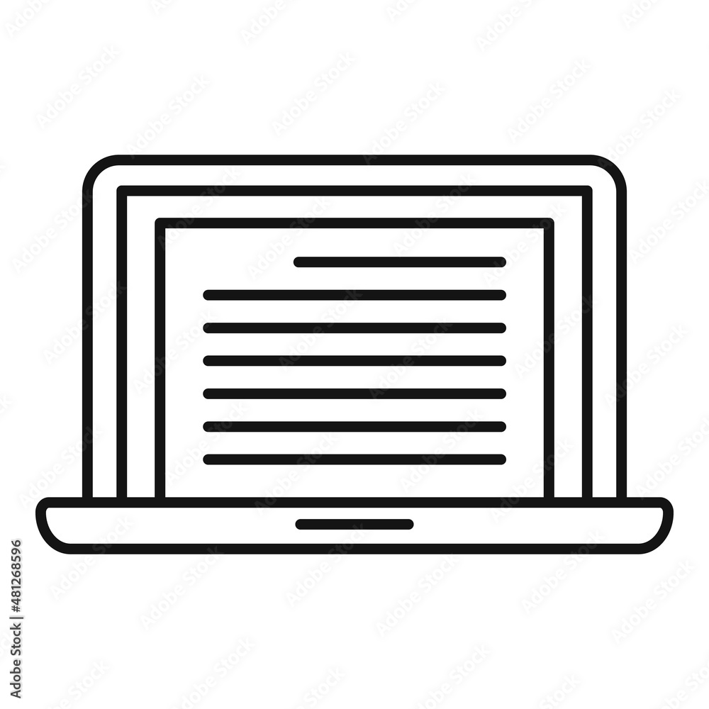 Laptop scenario icon outline vector. Video film Laptop scenario icon outline vector. Video film