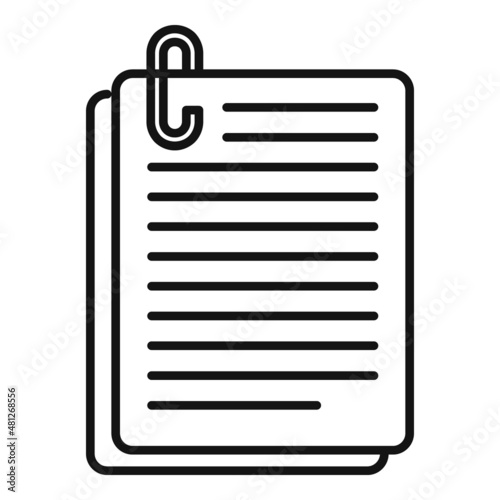 Clip scenario paper icon outline vector. Film movie