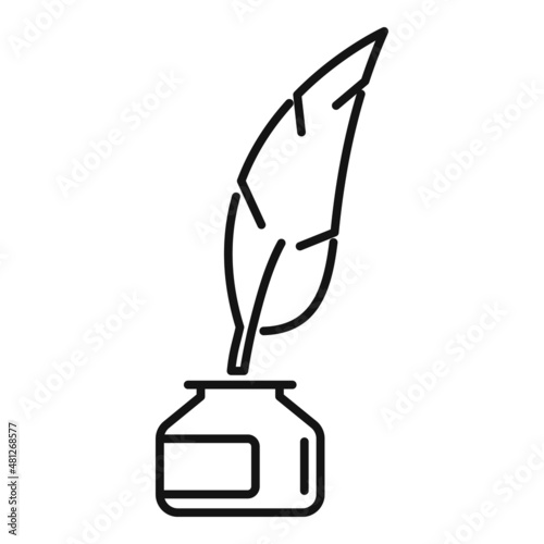 Feather ink icon outline vector. Activity scenario