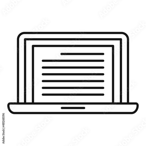 Laptop scenario icon outline vector. Video film