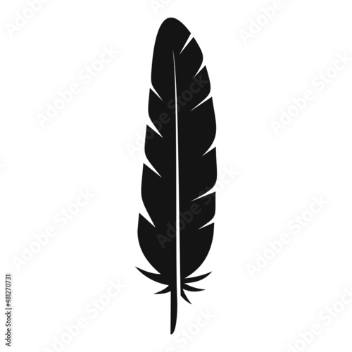 Fluffy feather icon simple vector. Pen ink