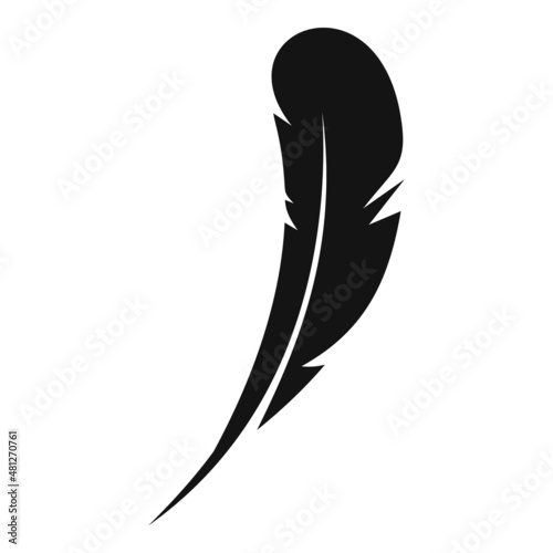 Peacock feather icon simple vector. Bird pen