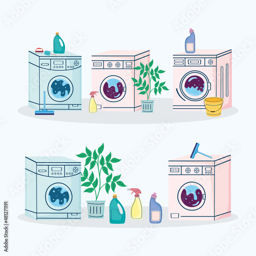 five washing machines