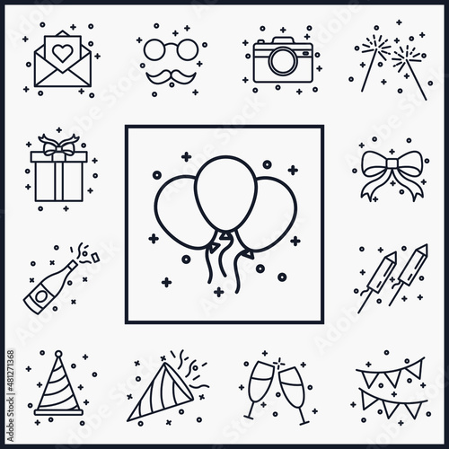 Set of Party icon. Party Festival pack symbol template for graphic and web design collection logo vector illustration