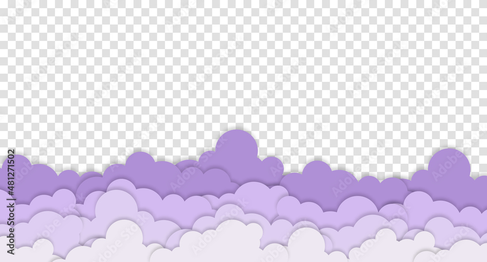 Cloudy paper art illustration. Sky with cloud background, vector ,illustration, paper art style, copy space for text. Vector illustration