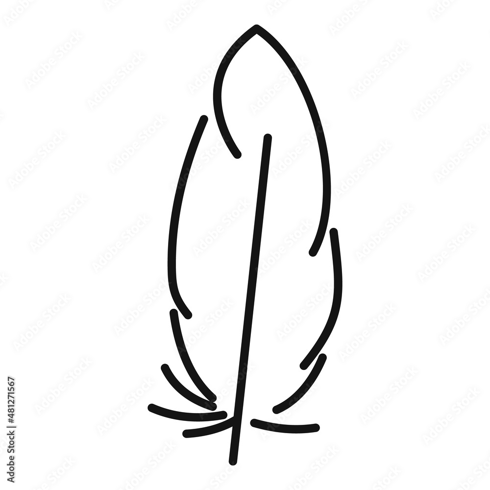 Natural feather icon outline vector. Pen bird Natural feather icon outline vector. Pen bird