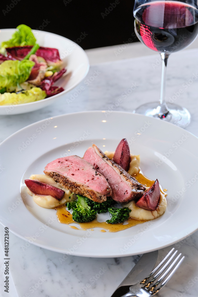 Summer duck with roasted plumb and sherry with red wine. Summer duck with roasted plumb and sherry with red wine.