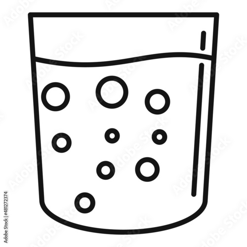 Glass tooth rinse icon outline vector. Dental clean