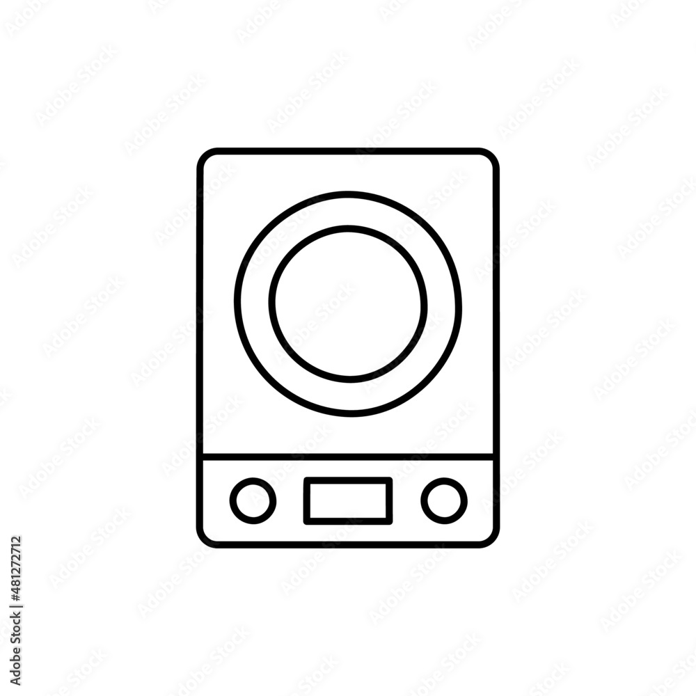 electric stove Icon in black line style icon, style isolated on white background electric stove Icon in black line style icon, style isolated on white background
