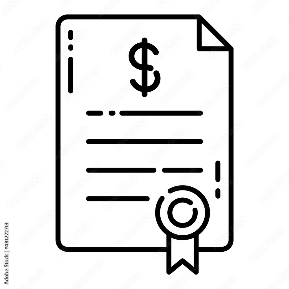 Money Document Flat Icon Isolated On White Background Money Document Flat Icon Isolated On White Background