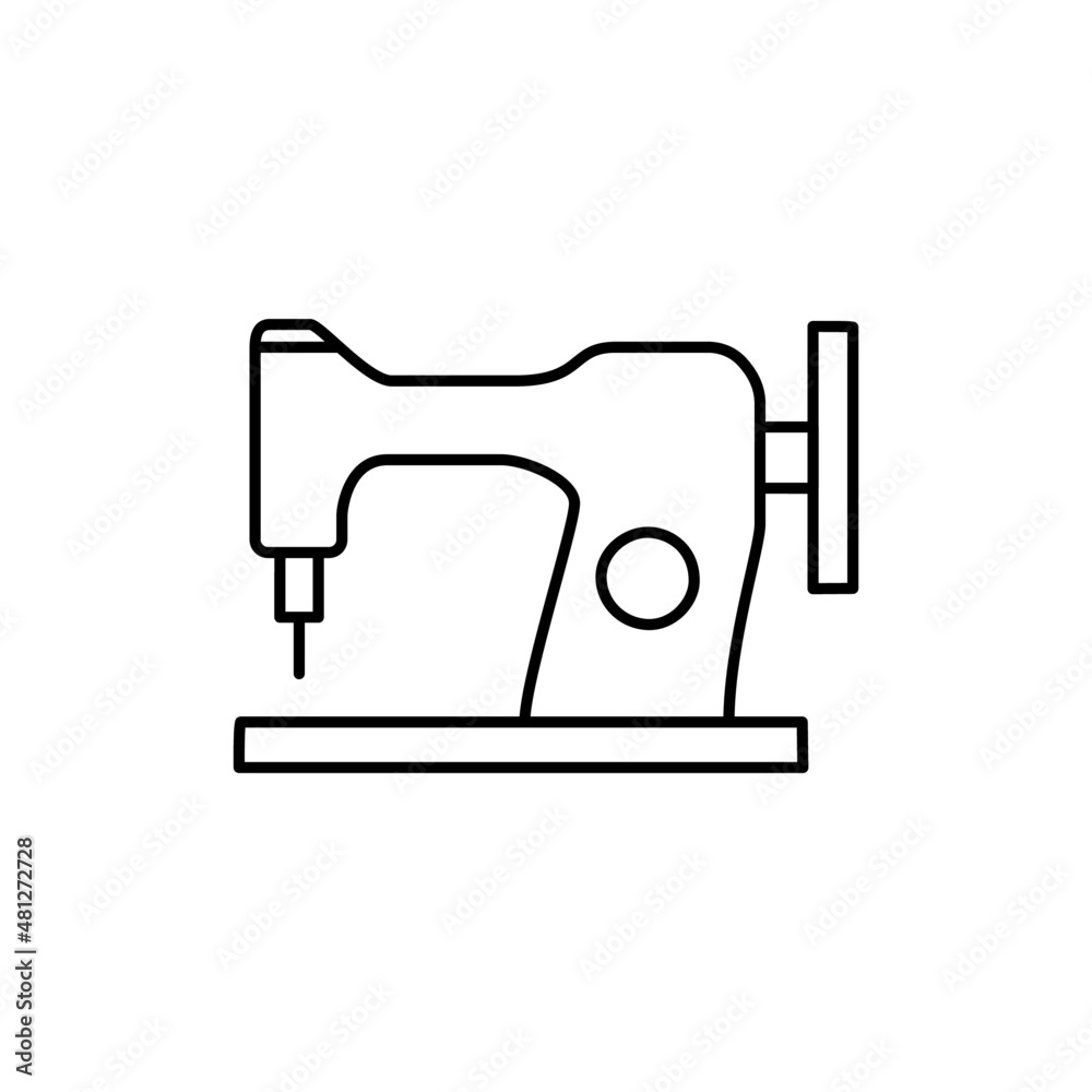 sewing machine Icon in black line style icon, style isolated on white background