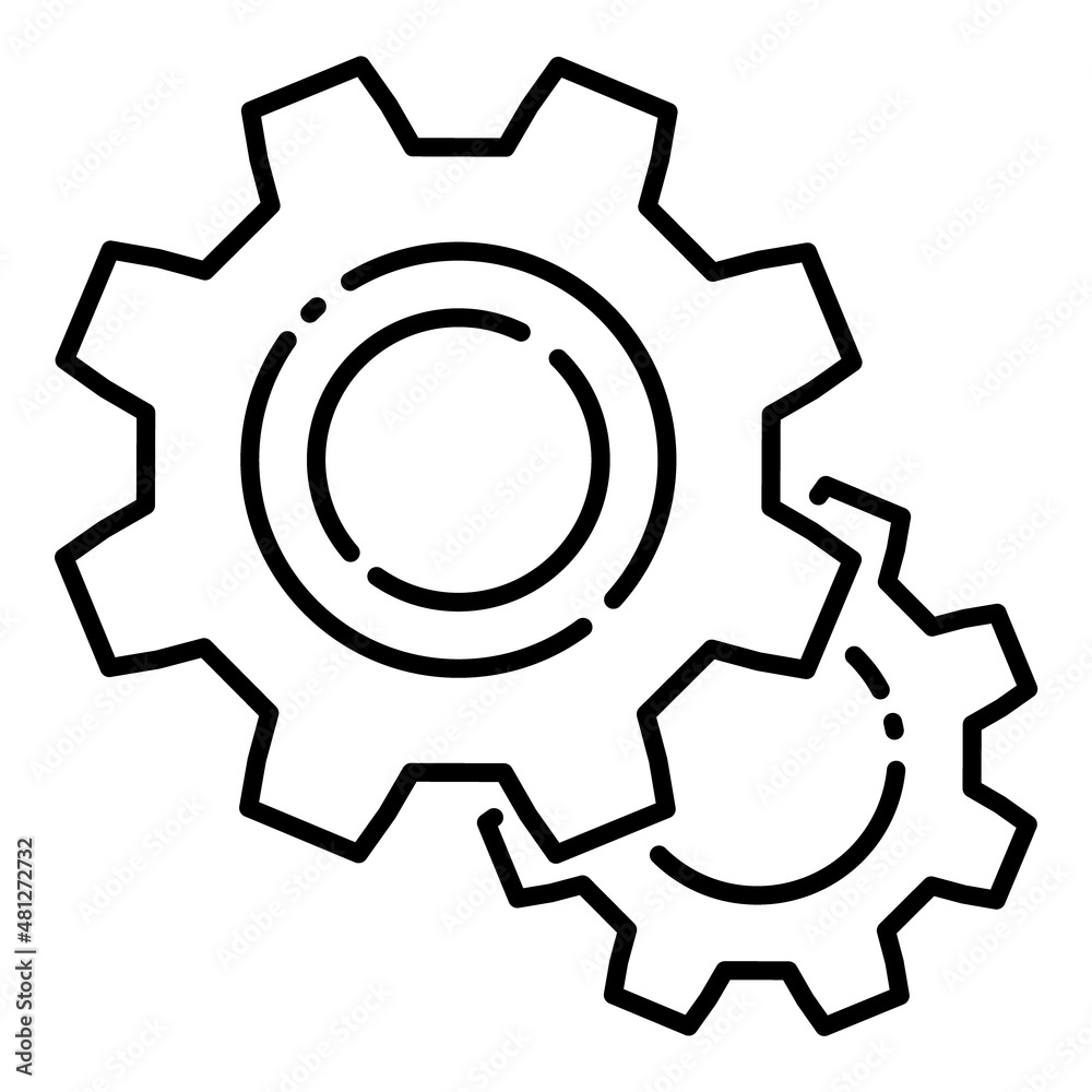 Gears Flat Icon Isolated On White Background