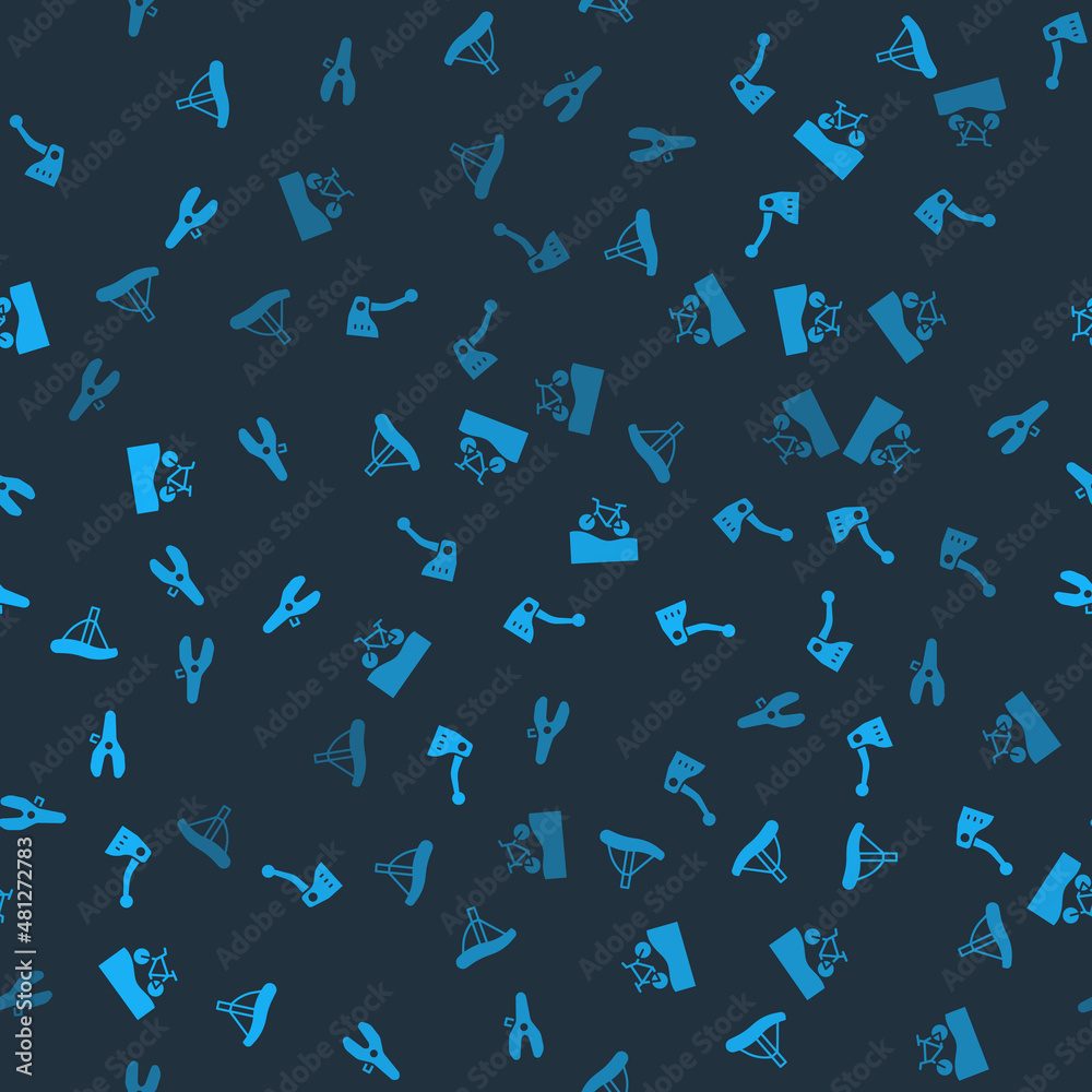 Set Bicycle seat, brake, Mountain bicycle and on seamless pattern. Vector Set Bicycle seat, brake, Mountain bicycle and on seamless pattern. Vector