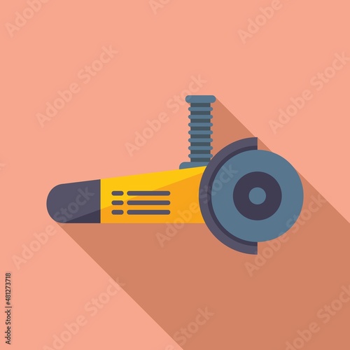 Grinding tool icon flat vector. Angle cutter