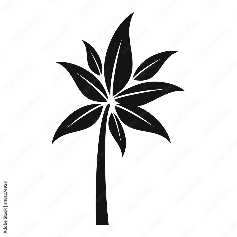 Vacation palm tree icon simple vector. Coconut leaf