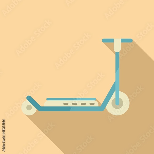 Rental electric scooter icon flat vector. Kick bike