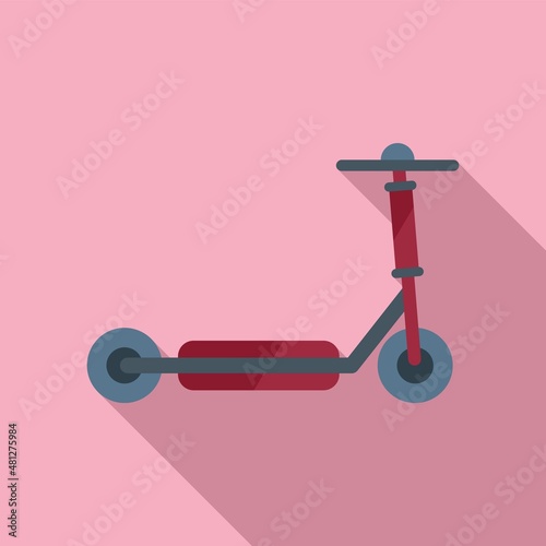Electric scooter wheel icon flat vector. Kick transport