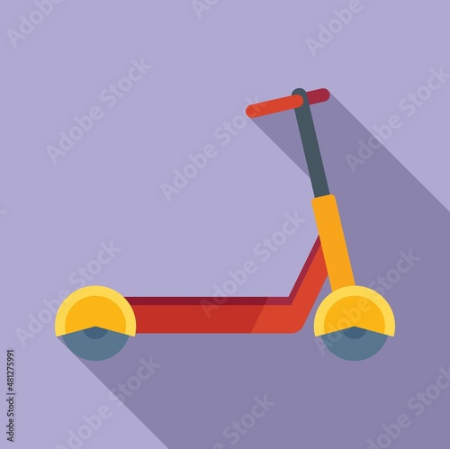 Modern electric scooter icon flat vector. Kick bike