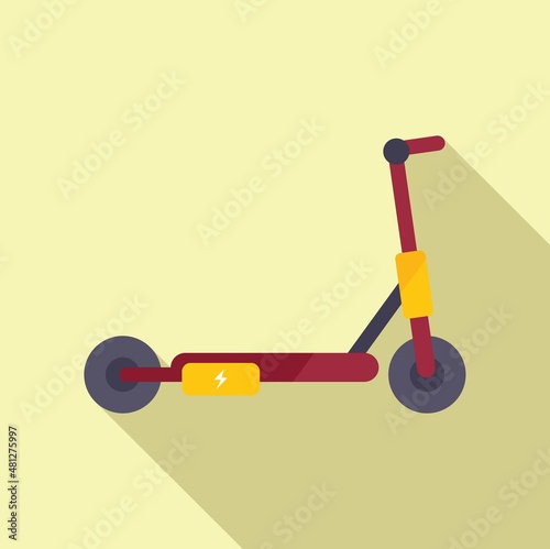 Mobile electric scooter icon flat vector. Kick transport