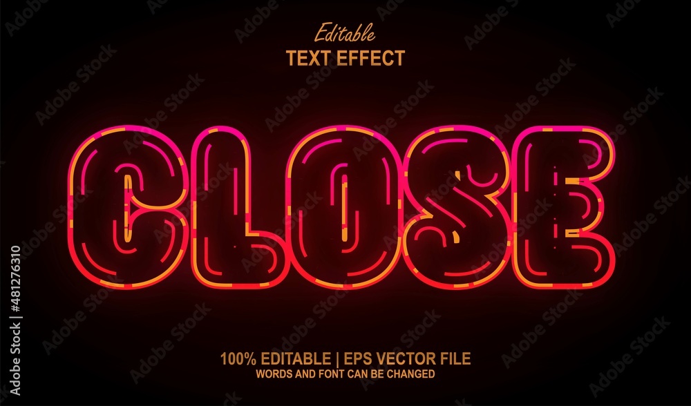 Close Editable Text Effect Style Close Editable Text Effect Style