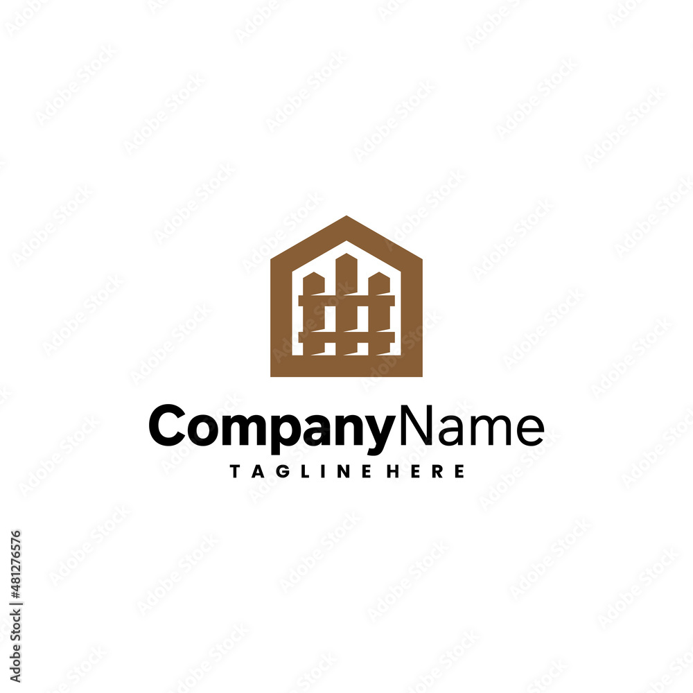fence logo for business template