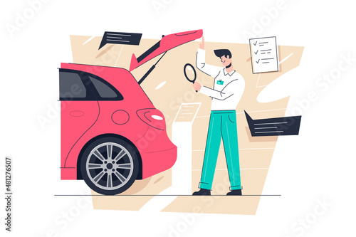 Auto inspection, car diagnostics or repair service
