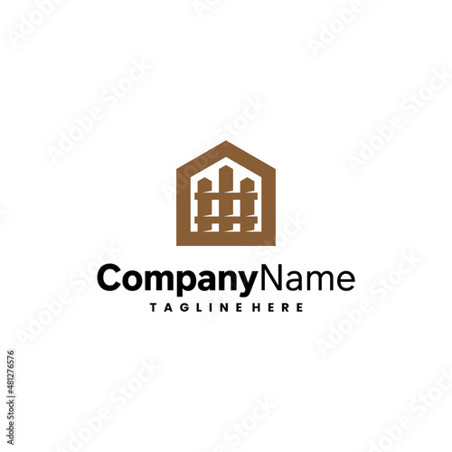 fence logo for business template