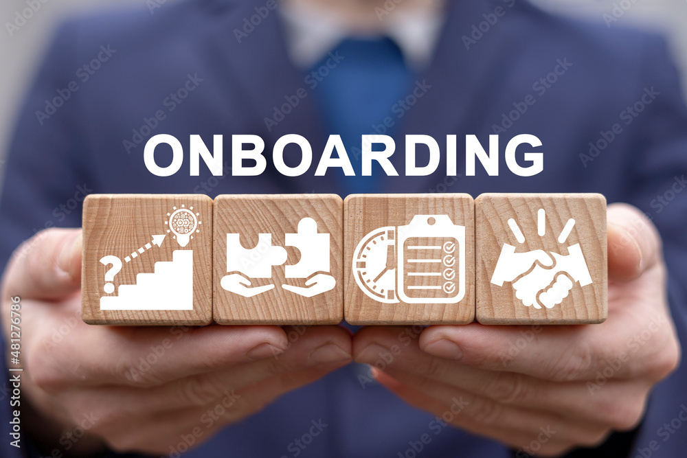 Onboarding Business Process New Employee Welcome Concept. Onboarding worker management.