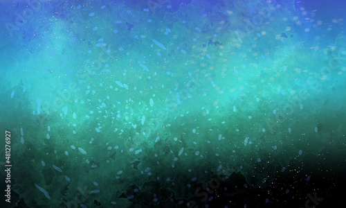 幻想的な深海の泡（緑色、青色） © sihosiho