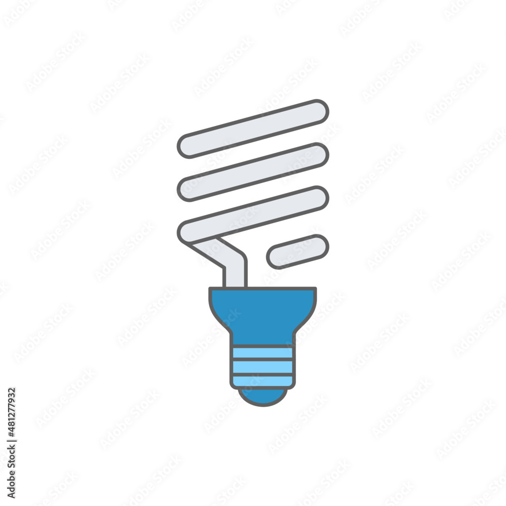 Lamp CFL icon in color icon, isolated on white background Lamp CFL icon in color icon, isolated on white background