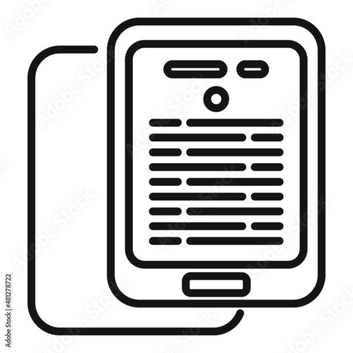 Ebook screen icon outline vector. Internet mobile