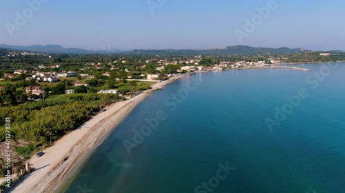 Acharavi bay and roda beach drone view in sumemr photo