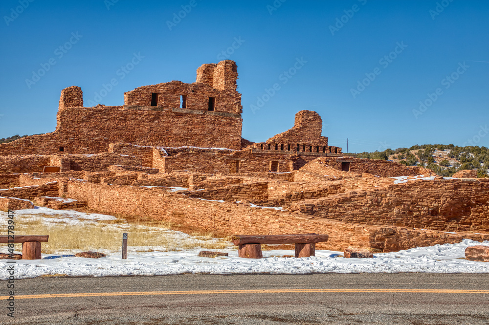 Remains of Native American Buildings at the Abo Unit of Salinas Pueblo Missions National Monument